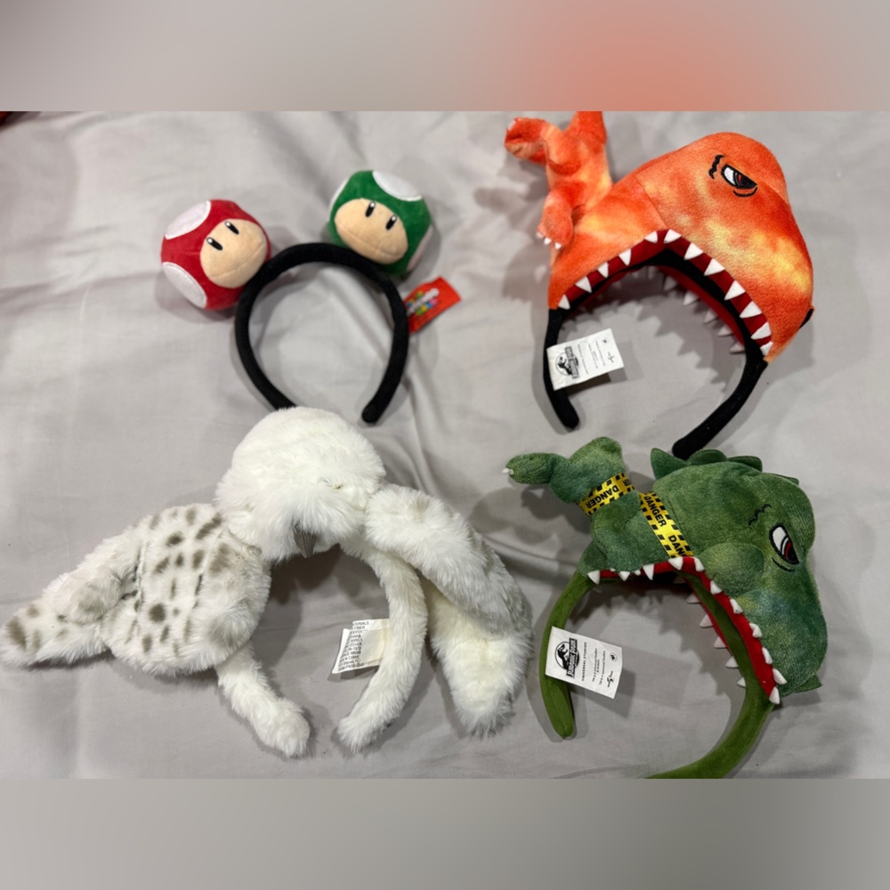 Universal Studios Headband Bundle - Jurassic Park (2), Hedwig, Super Mario Bros